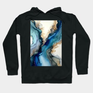 Strong Blue - Abstract Alcohol Ink Resin Art Hoodie